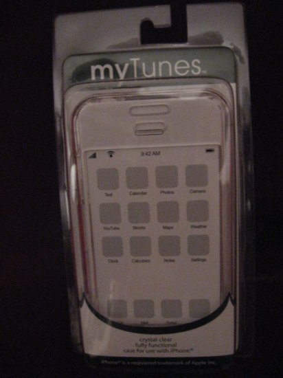 MY TUNES Crystal CLEAR HARD PLASTIC CASE for iPhone NEW