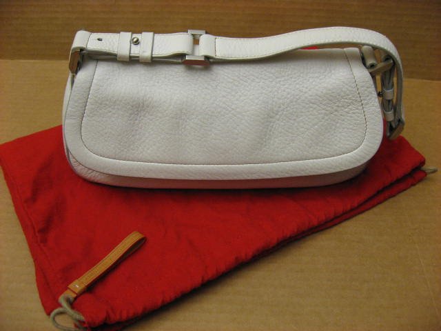 Ellen Tracy white leather shoulder handbag Pre-owned