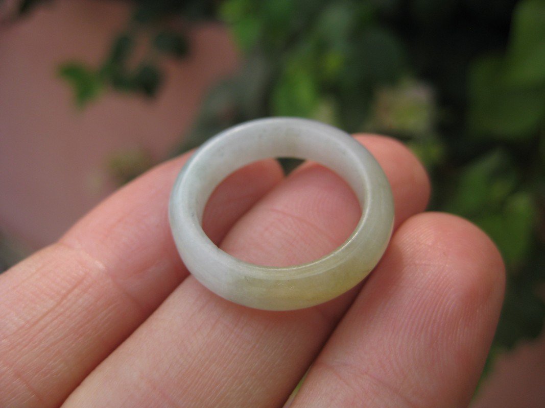 Natural Jade ring Thailand jewelry stone mineral art size 7.5 A12