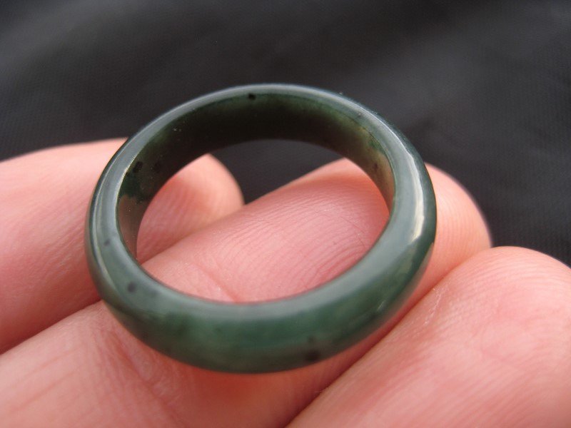 Natural Jade ring Thailand jewelry stone mineral art size 6.75 A29