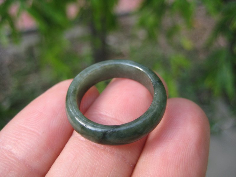 Natural Jade ring Thailand jewelry stone mineral art size 7 A36