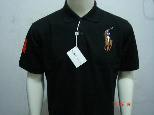 Black Ralph Lauren Polo shirt with big pony-T67