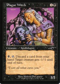 Magic the Gathering Nemesis Plague Witch NM/Mint