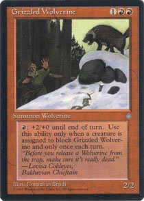 Magic the Gathering Ice Age Grizzled Wolverine NM/Mint