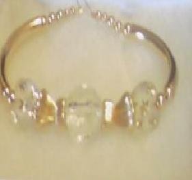 Gold Beaded 3-tier Frost Bangle