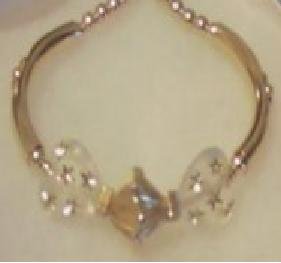 Gold Beaded Cone Frost Bangle