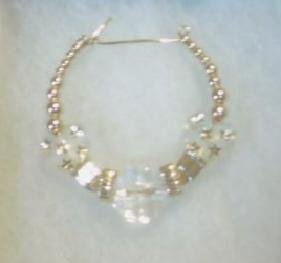 Gold Beaded 3-tier Frost Hoop Earrings
