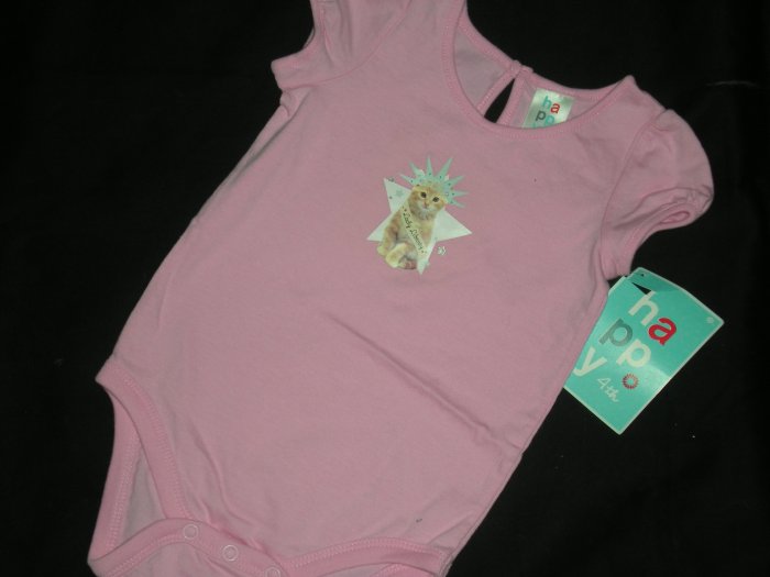 PINK KITTY LADY LIBERTY ONESIE