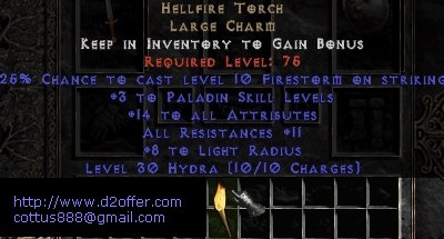 Hellfire Torch Diablo 2 USEAST Ladder 14/11 pally pal Paladin
