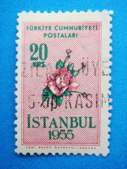 Vintage Collectable Turkish Postage Stamp printed in 1955 out of circulation