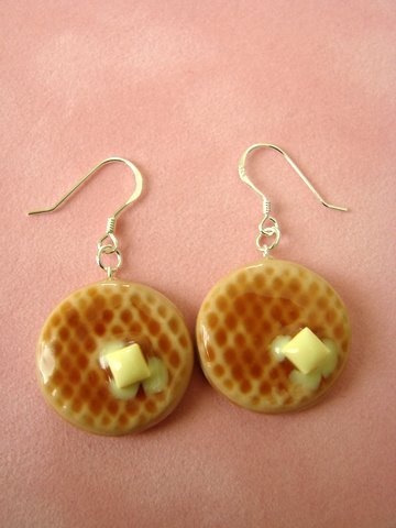 Buttermilk Waffle Earrings