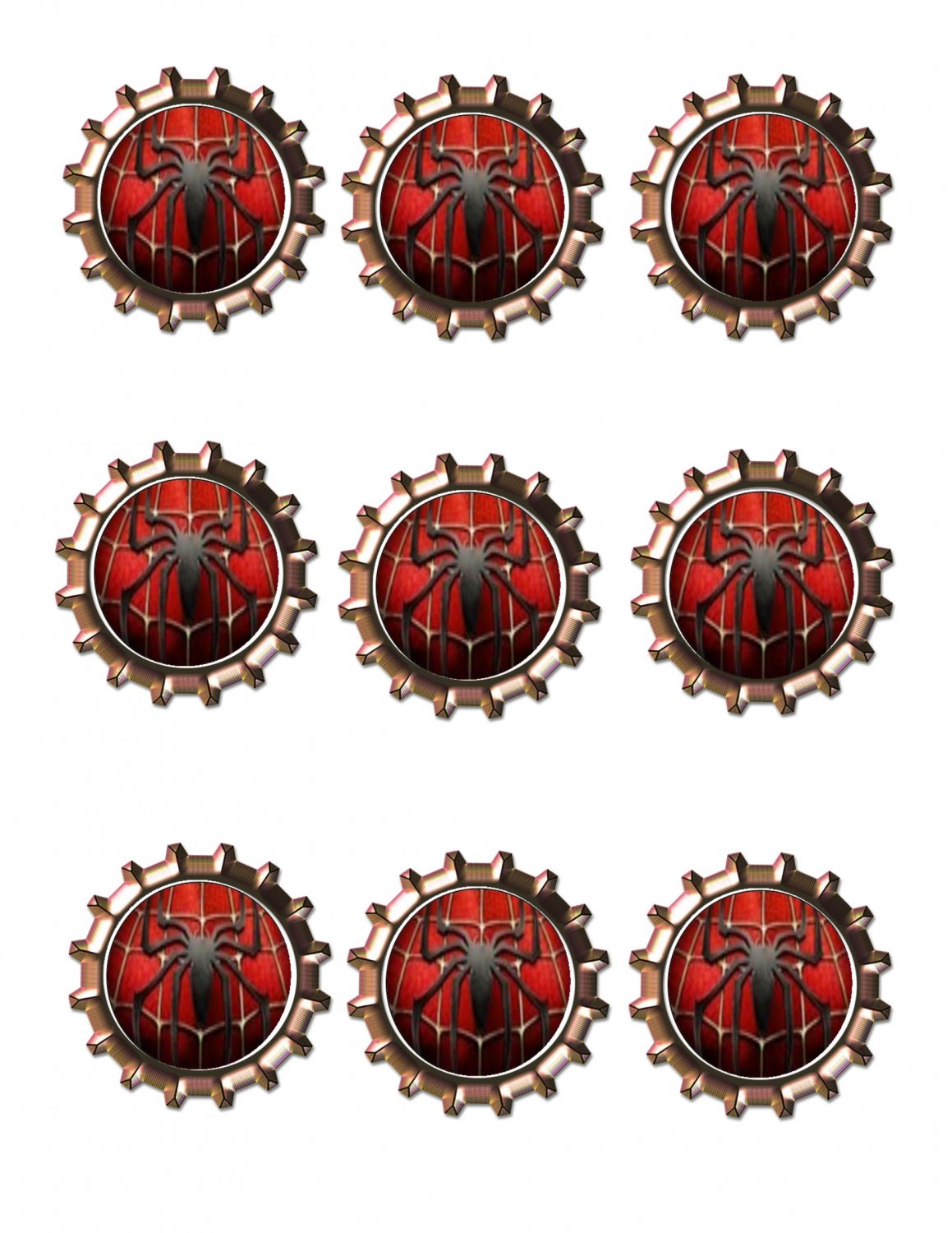 Spiderman Bottlecap -Download-ClipArt-ArtClip-Bottle Cap-Digital