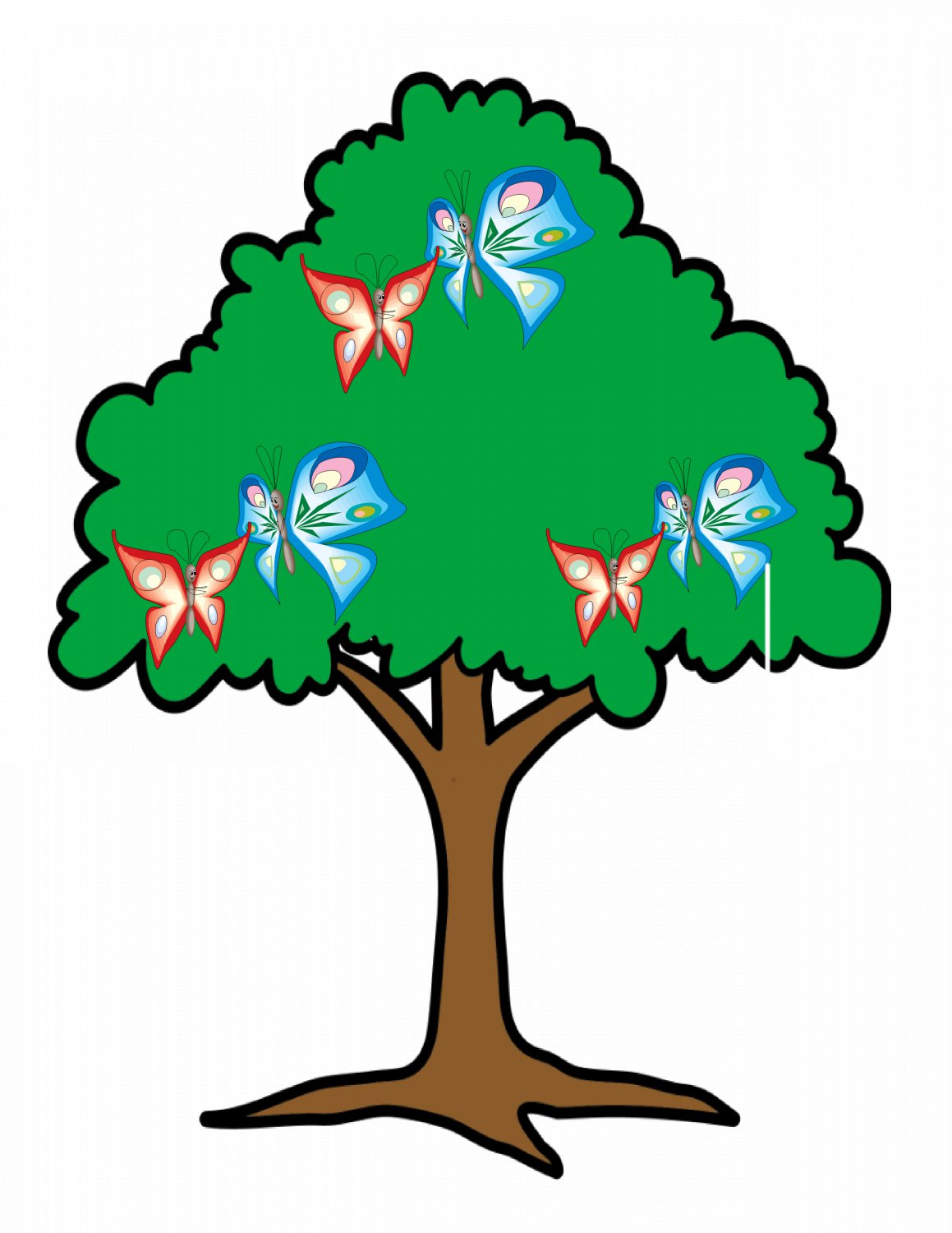 Mix Trees T1-Digital Immediate Download-ClipArt-Art Clip-Background-Gift Card