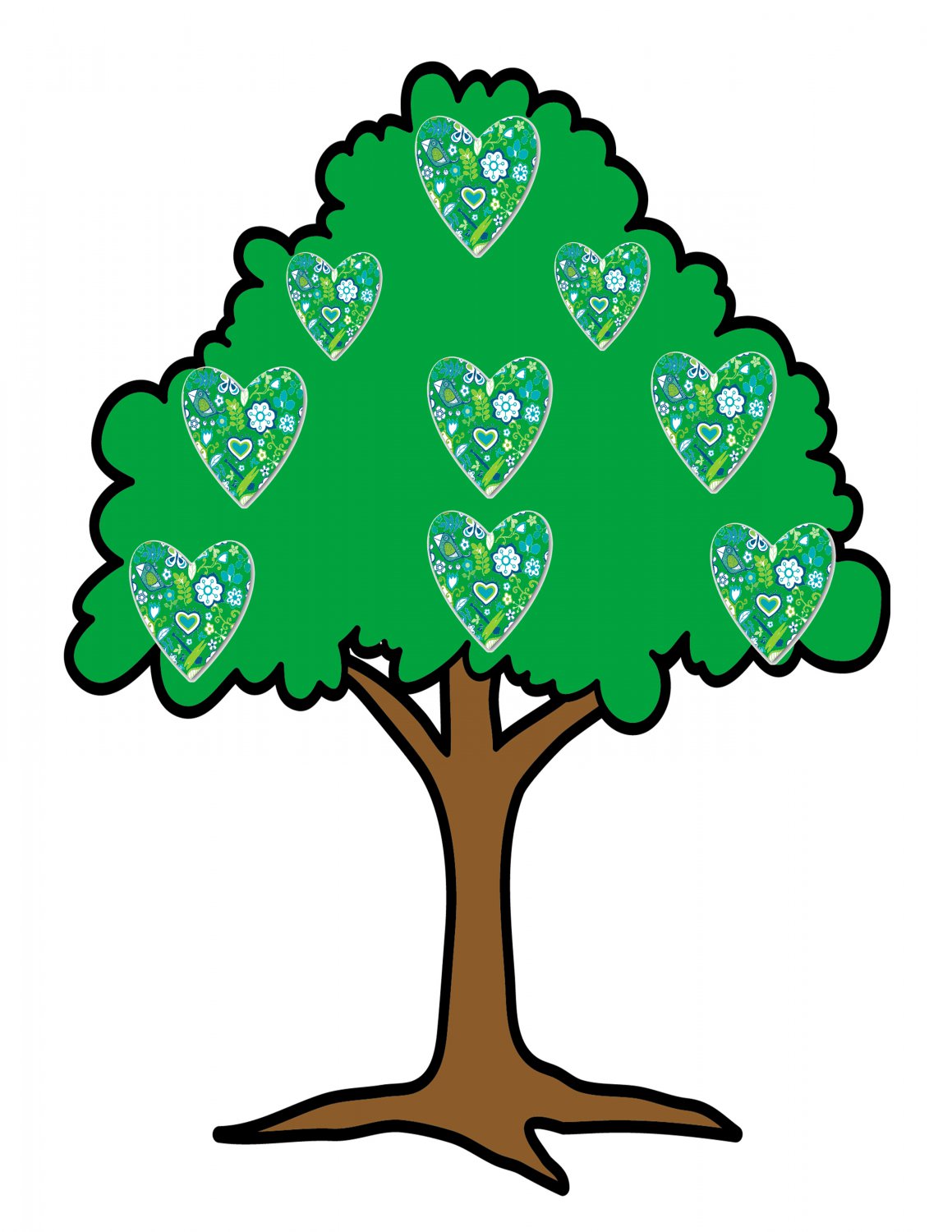 Mix Trees T6-Digital Download-ClipArt-Art Clip-Background-Gift Card-Banner-Gift Tag-Animals.