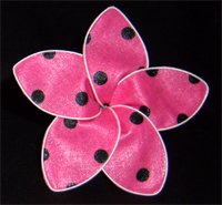 Pink w/ black polka dots