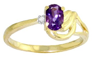 14k gold ring with diamond and amethyst 14k arany gyűrű gyémánttal és ametiszttel