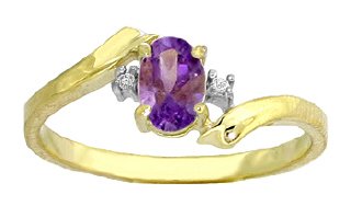 14k gold ring with diamond and amethyst 14k arany gyűrű gyémánttal és ametiszttel