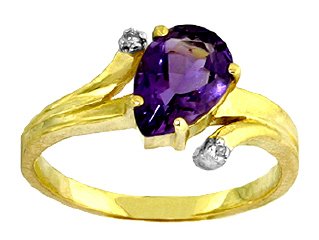 14k gold ring with diamond and amethyst 14k arany gyűrű gyémánttal és ametiszttel