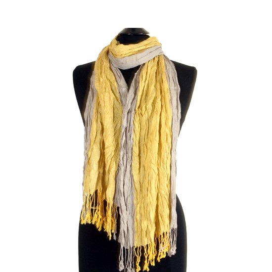 Yellow Wrinkled Scarf