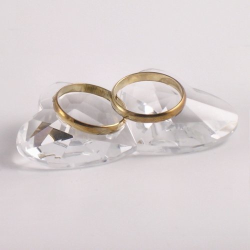 234 Crystal Hearts with Wedding Rings