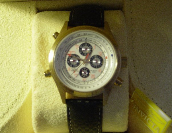 New Invicta 3066 Men's Chrono Watch Day/Date/Moon Swiss
