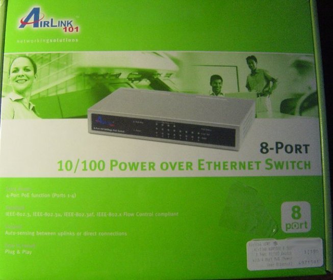Airlink ASW308P 8-Port (4 POE) 10/100 Power Over Ethernet Switch