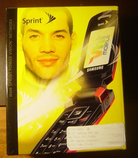New Red Samsung M500 Sprint PCS Phone+32MB MicroSD