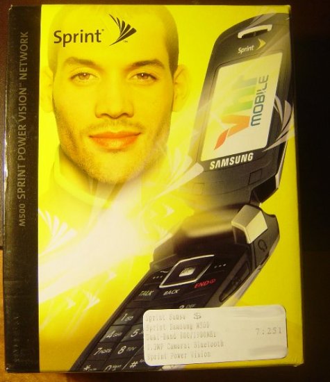 New Silver Samsung M500 Sprint PCS Phone+ 32MB MicroSD