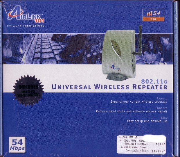 New Airlink Universal Wireless G 802.11G Expand Range Repeater