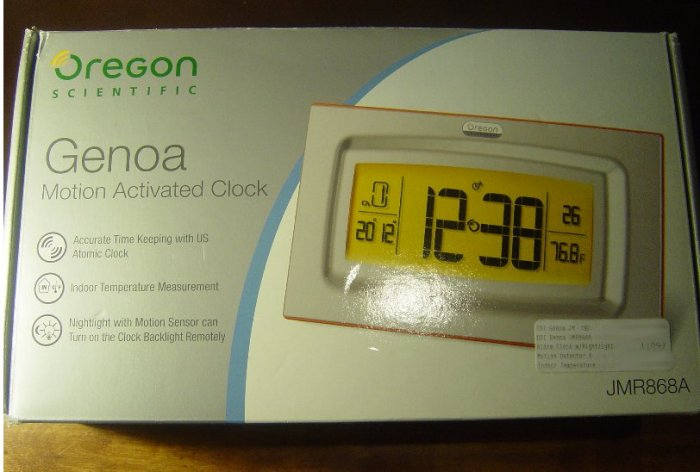 Brand New Oregon Scientific Genoa Alarm Clock Weather Station With Motion Sensor JMR868A