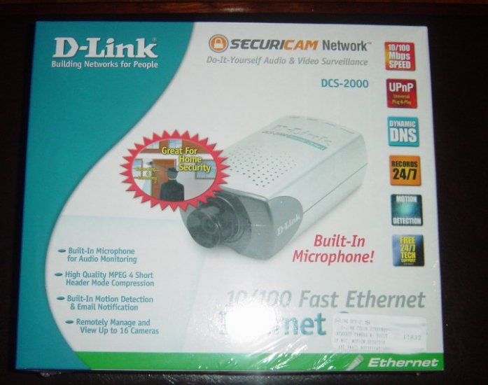 Brand New D-Link Dlink DCS-2000 10/100TX Internet Camera, Built-in Microphone