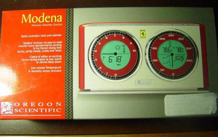 New Oregon Scientific Red and White Face Wireless Weather Station FSW301A-R Ferrari Licensed Product