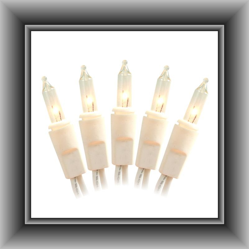 100-Light String Christmas Mini Lights - White Wire