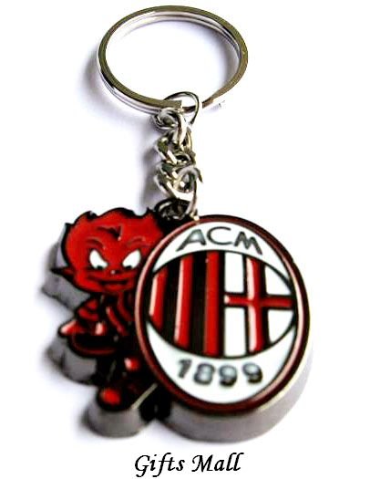 AC Milan Football Sport FC Club Metal Key Chain Ring