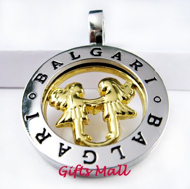 Horoscope Zodiac Constellation Stainless Steel Necklace Pendant Gemini