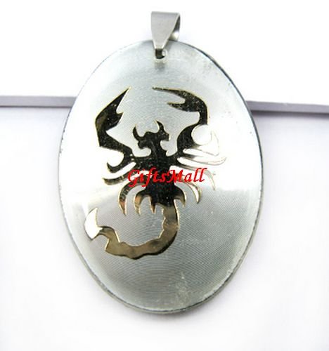 Horoscope Zodiac Constellation White Oval Necklace Pendant Scorpio
