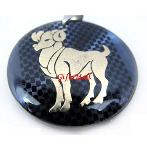 Horoscope Zodiac Constellation Blue Necklace Pendant Aries