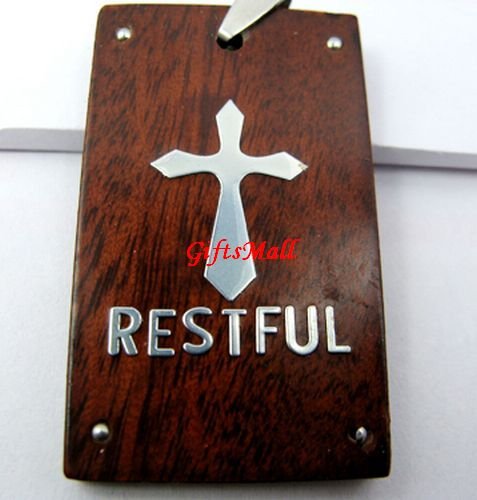 Red Wood Gold Crossing Restful Unique Necklace Pendant