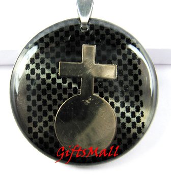 Horoscope Zodiac Constellation Black Round Necklace Pendant Aquarius