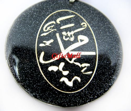 Black Round Gold Plated Unique Necklace Pendant