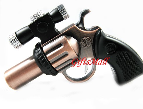 Pistol Shaped Butane Cigarette Lighter With Laser Sight