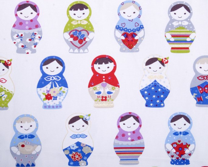 Matryoshka in white//cotton//canvas