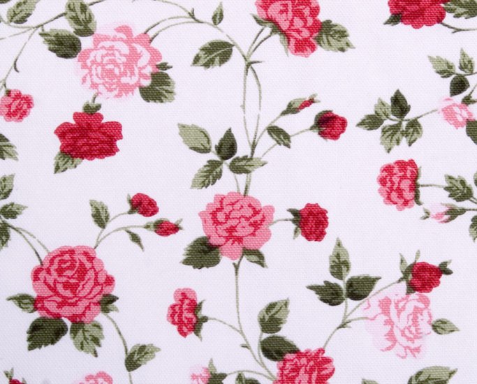Kawaii flower//oxford//red//cotton