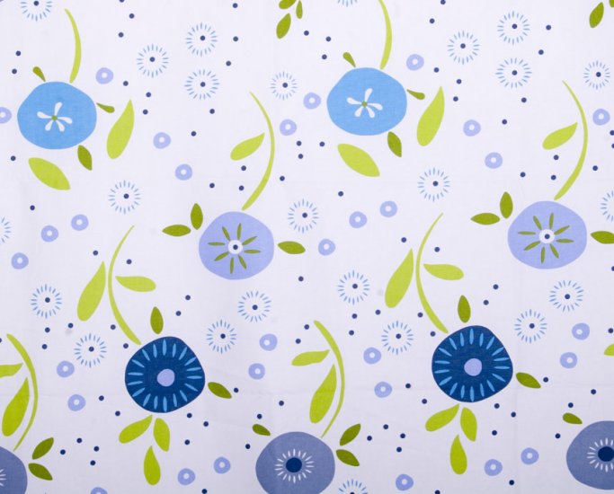 Circular flower oxford 20s//blue//cotton