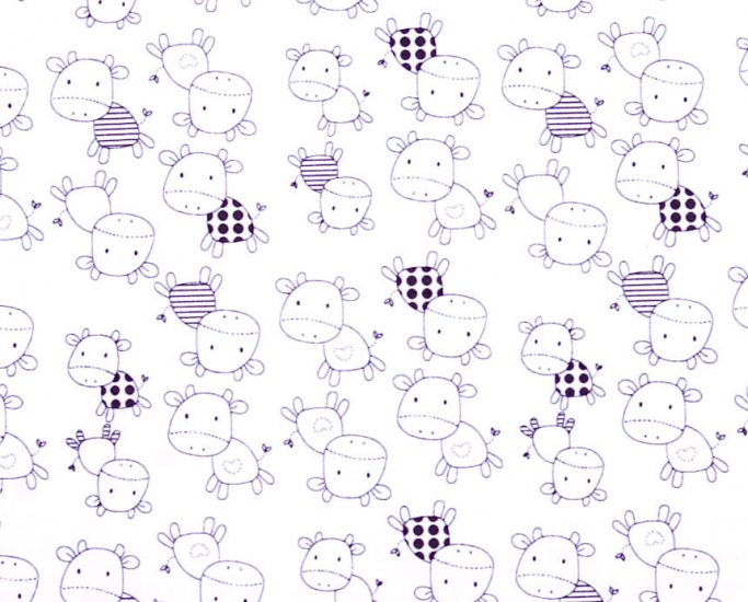Kawaii cow//cotton//slub//black