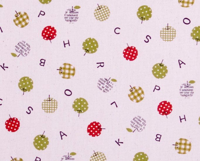 Checks and dots in apples oxford 20s//natural red and green//cotton