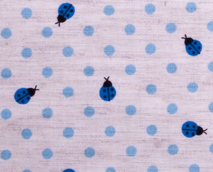 Dots and goldbugs//linens//blue