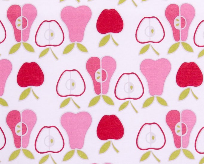 Kawaii apples oxford 20s//pink and red//cotton