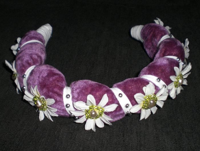 White Flowers & Purple Velvet Irish Dancing Headband