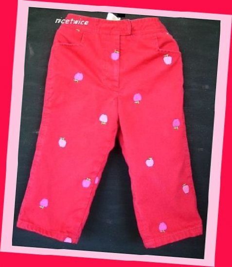 Lilly PulitzerGirl Red Pants Pink Apples 3T